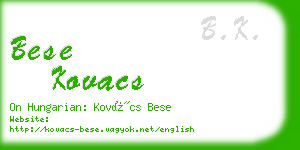 bese kovacs business card